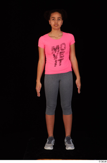 Zahara dressed grey sneakers grey sports leggings pink t shirt…